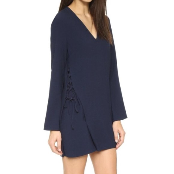 Finders Keepers Dresses & Skirts - FINDERS KEEPERS Lace Up Navy Dress Medium NWT